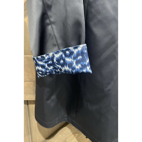 Dennis Basso Trench Coat Rain Jacket Navy Leopard Reversible Womens 3X NWT - Picture 3 of 10